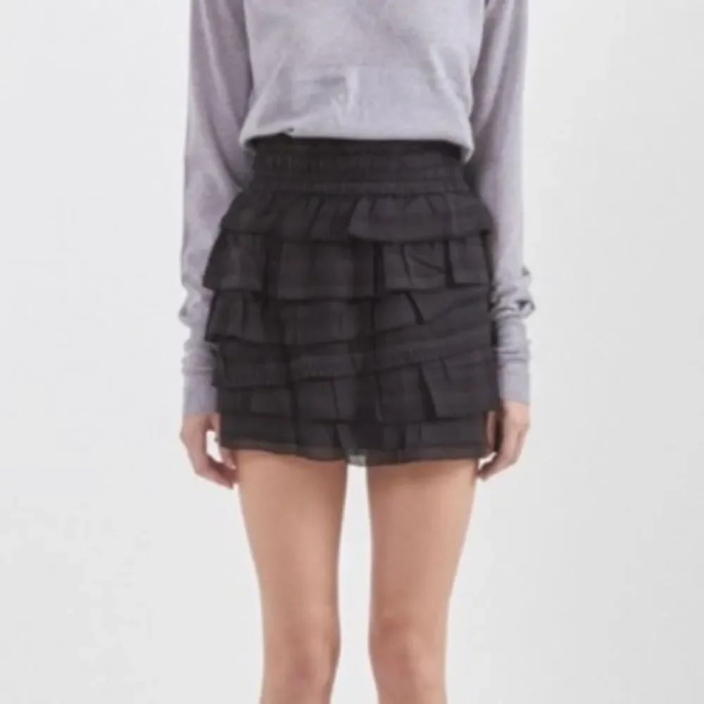 IRO Delia Tiered Ruffle Silk Mini Skirt